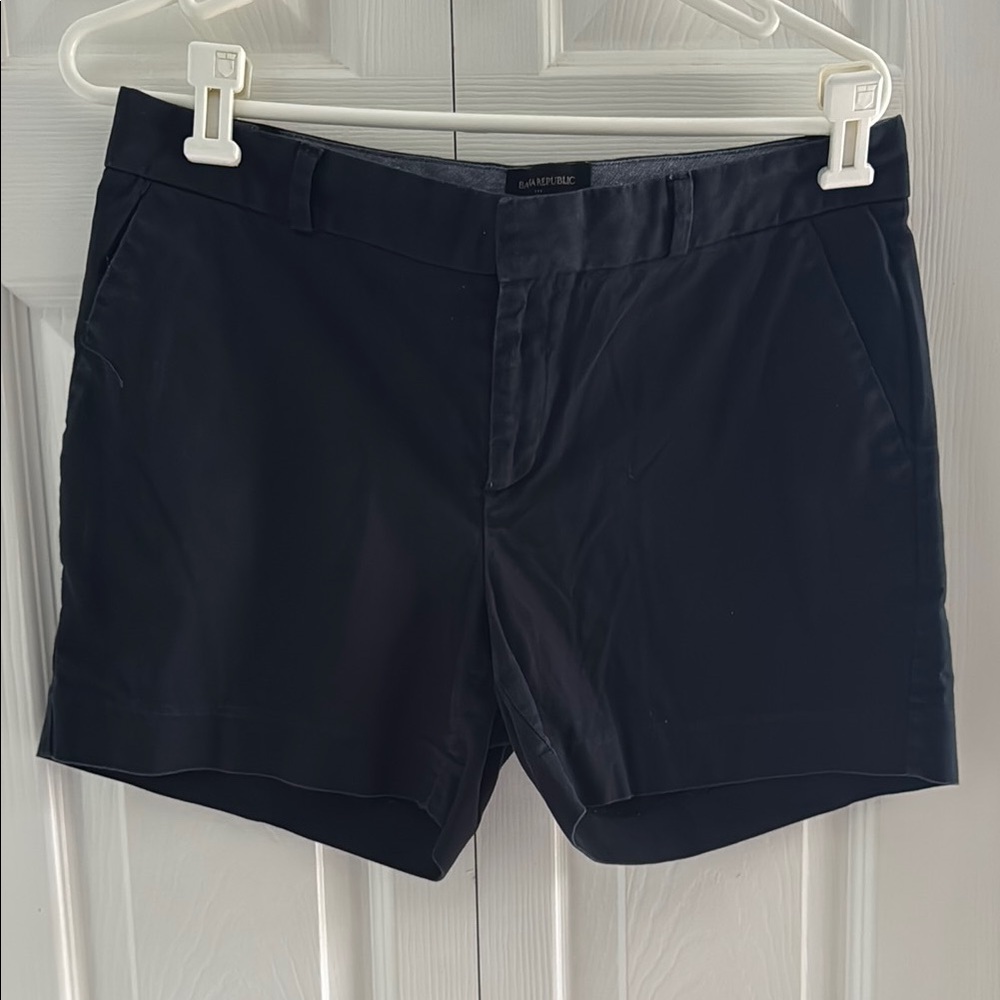 Banana Republic Black Bermuda Shorts Tailored Cotton Blend